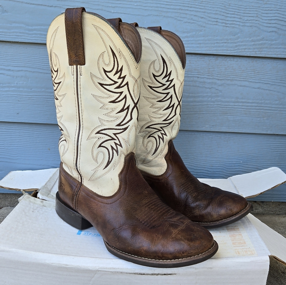 Ariat Men's Sport Horseman Leather Western Cowboy Boots Size 9.5